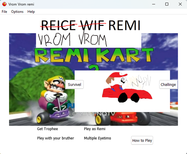Title Screen for *Vrom Vrom Remi*