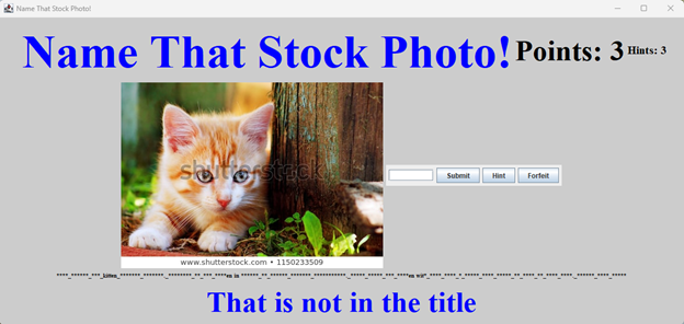 Gameplay image of "Name that Stock Photo!"